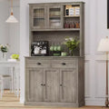 Whizmax Pantry with Drawers and Adjustable Shelves, 71Tall Freestanding Kitchen Pantry with Microwave Stand, Hutch Cabinet for Kitchen, Dining Room