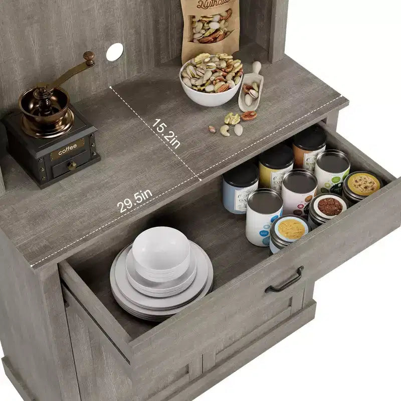 Dispensa da Cucina, Armadio Dispensa Alto 71 con Supporto per Microonde