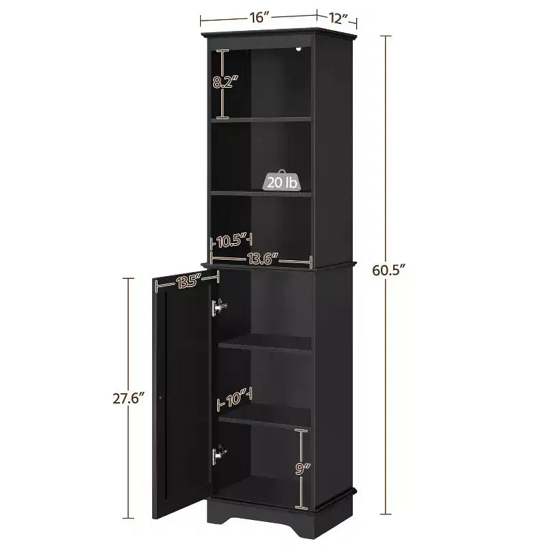 Yaheetech Mobile Bagno in Legno con Ripiani Aperti e Ante