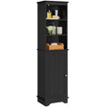 Yaheetech Wooden Bathroom Storage Cabinet with Open Shelves and Door Cabinet