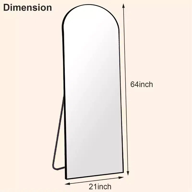 Specchio a figura intera ad arco 21 x 64, Nero/Oro-HOMLUX: Design autoportante, Telaio in metallo