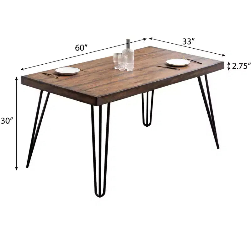 Set da pranzo Ashzo da 6 pezzi, tavolo da pranzo a forcina con 4 sedie e panca, 3 opzioni di colore