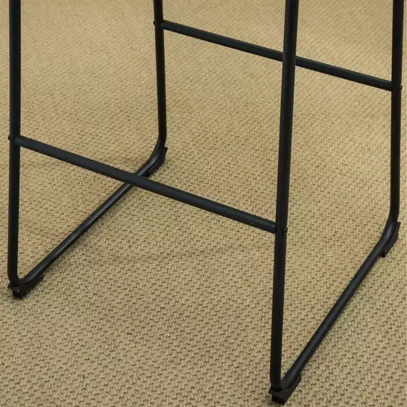 Sgabelli da Bar Roundhill Furniture Lotusville in Pelle PU Vintage, Marrone Antico, Set da 2