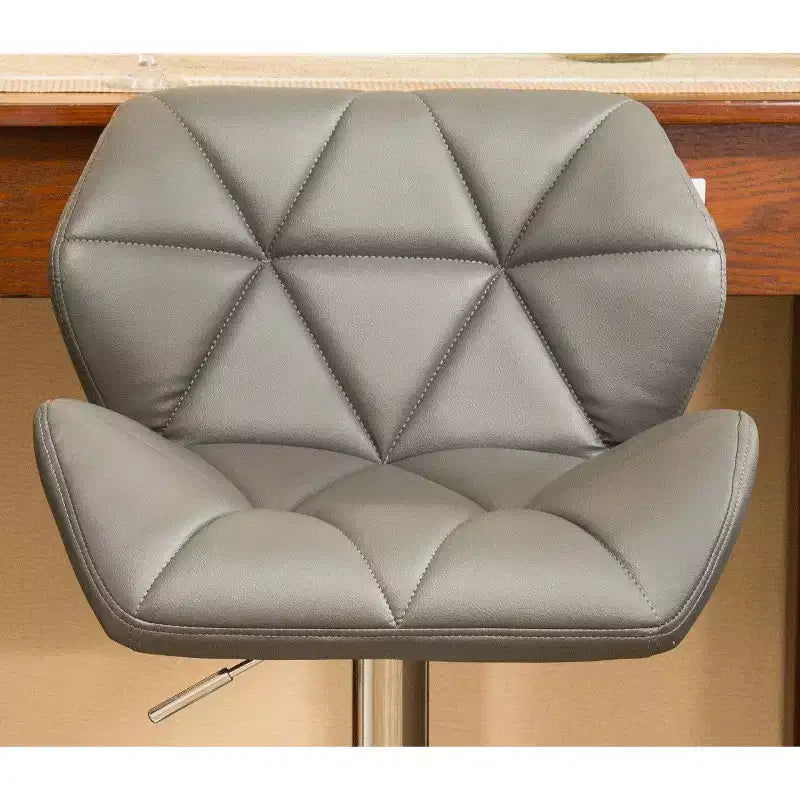 Sgabelli da Bar Grigi Idraulici Regolabili in Altezza con Bottoni Glasgow Contemporary, Set da 2