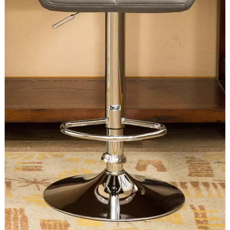 Sgabelli da Bar Grigi Idraulici Regolabili in Altezza con Bottoni Glasgow Contemporary, Set da 2