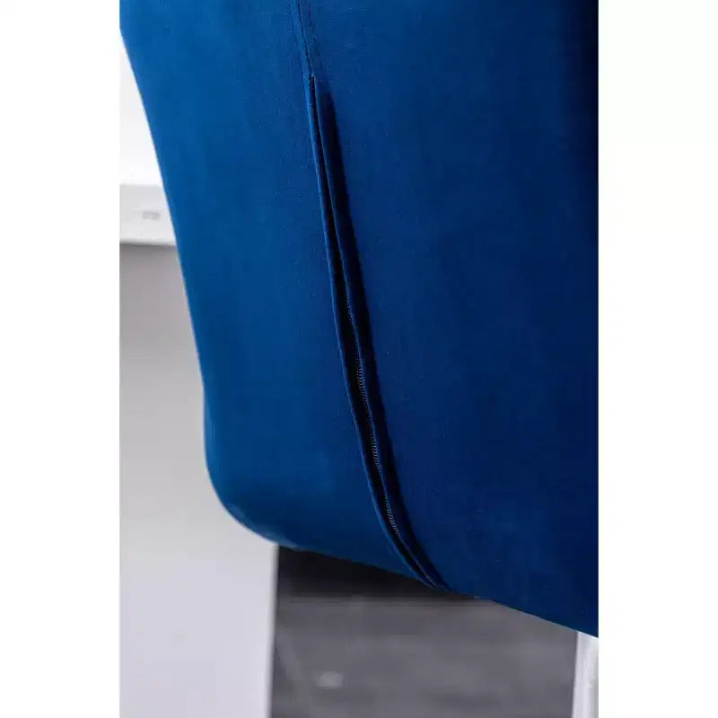 Roundhill Furniture Sgabello da bar Breni, girevole e regolabile in altezza, trapuntato in velluto effetto diamante, blu, set da 2