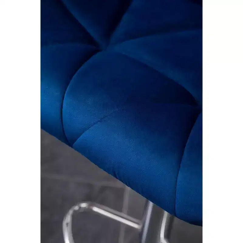 Roundhill Furniture Sgabello da bar Breni, girevole e regolabile in altezza, trapuntato in velluto effetto diamante, blu, set da 2