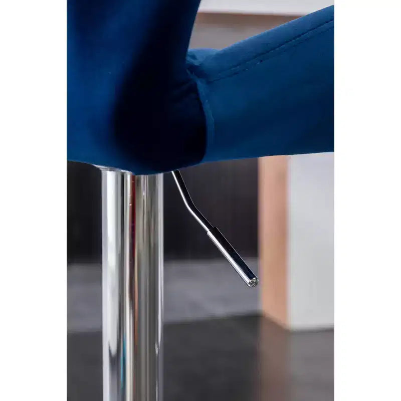 Roundhill Furniture Sgabello da bar Breni, girevole e regolabile in altezza, trapuntato in velluto effetto diamante, blu, set da 2