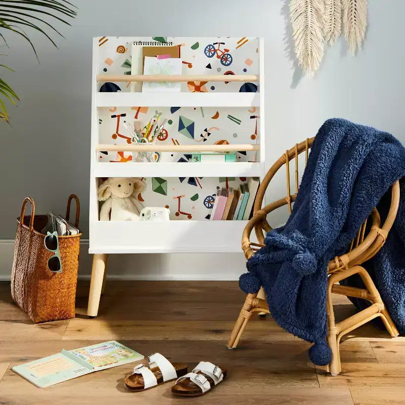 Libreria moderna alta a tre ripiani per bambini - Pillowfort
