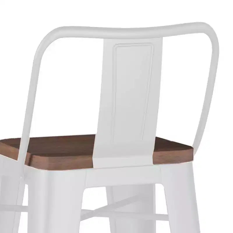 Set di 2 sgabelli da bar Josephine in metallo/legno da 76 cm - WyndenHall: altezza fissa