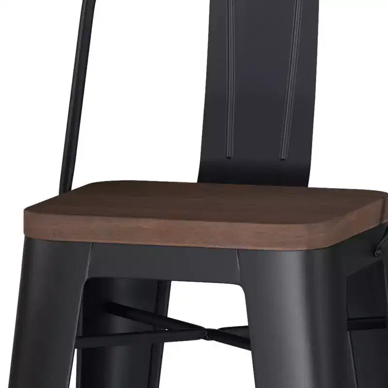 Set di 2 sgabelli da bar Josephine in metallo/legno da 76 cm - WyndenHall: altezza fissa