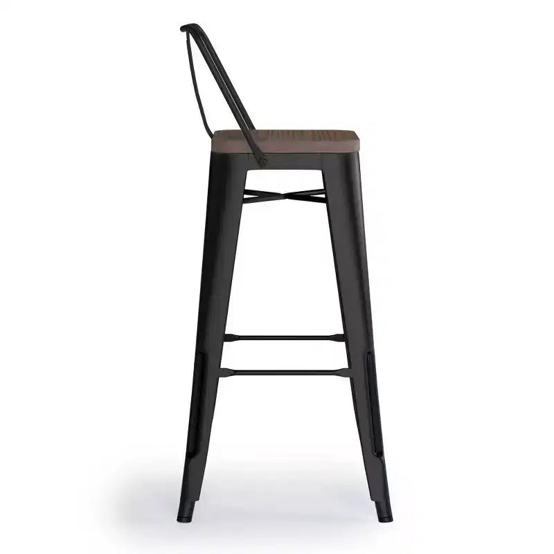 Set di 2 sgabelli da bar Josephine in metallo/legno da 76 cm - WyndenHall: altezza fissa