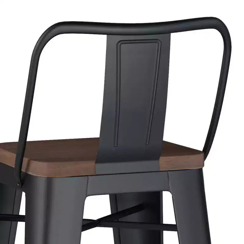 Set di 2 sgabelli da bar Josephine in metallo/legno da 76 cm - WyndenHall: altezza fissa
