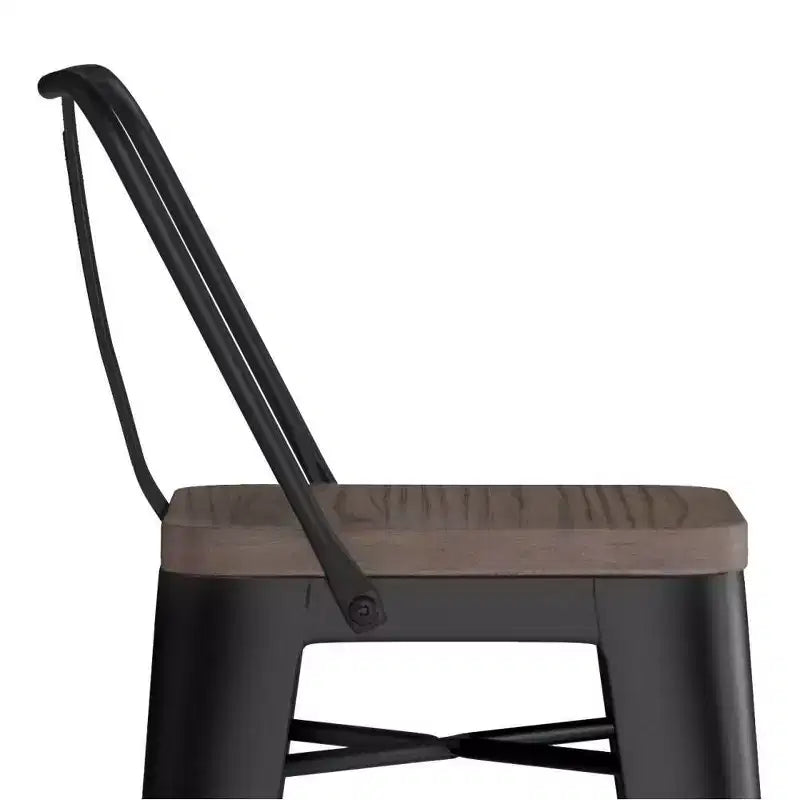 Set di 2 sgabelli da bar Josephine in metallo/legno da 76 cm - WyndenHall: altezza fissa