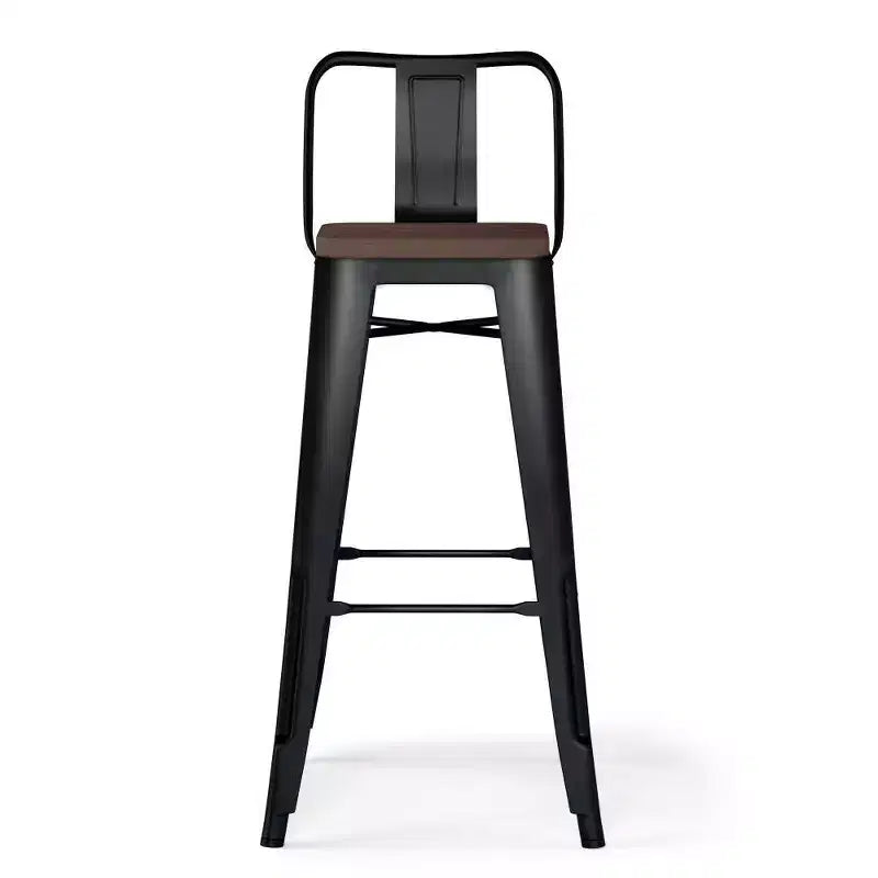 Set di 2 sgabelli da bar Josephine in metallo/legno da 76 cm - WyndenHall: altezza fissa