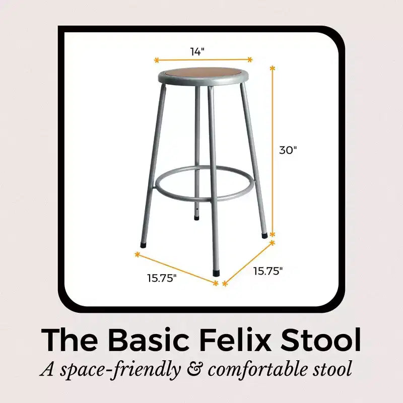 Hampden Furnishings Sgabello in acciaio Felix Collection da 30"