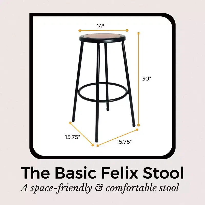 Hampden Furnishings Sgabello in acciaio Felix Collection da 30"