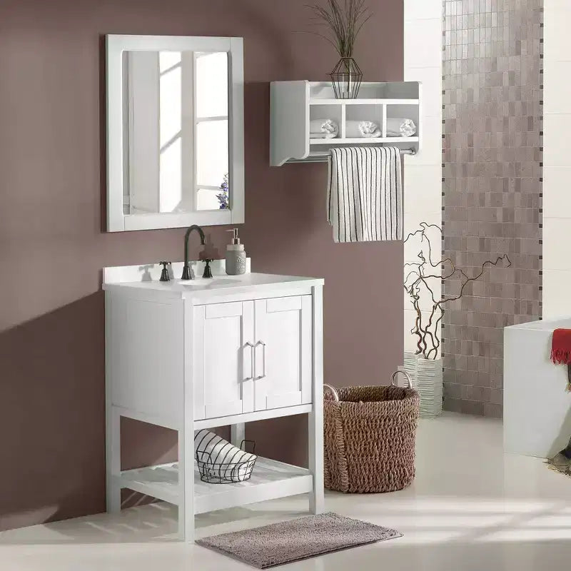 Alaterre Furniture Mobile bagno Bennet bianco