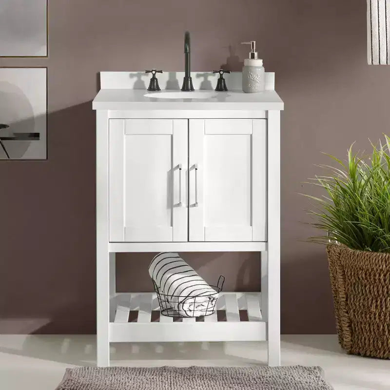 Alaterre Furniture Mobile bagno Bennet bianco