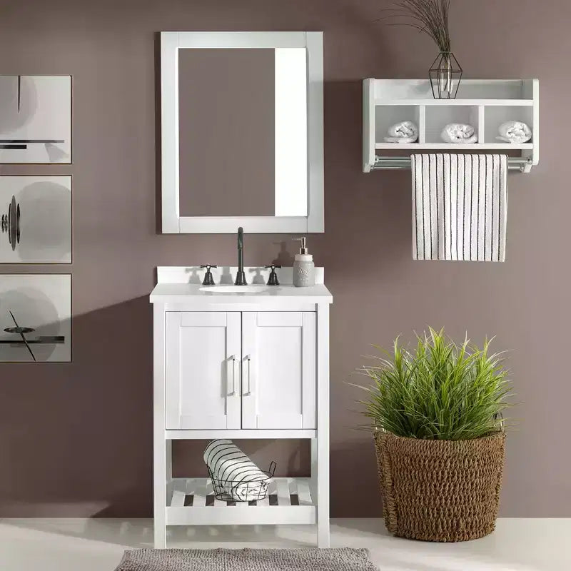 Alaterre Furniture Mobile bagno Bennet bianco