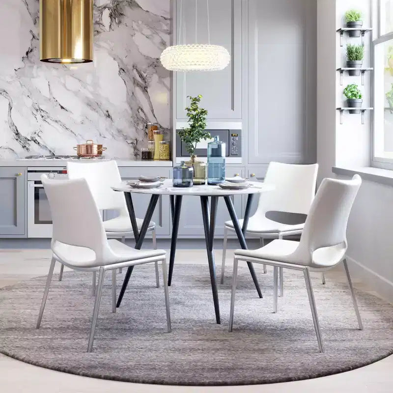 Set di 2 sedie da pranzo Geary - ZM Home: Imbottite, struttura in acciaio
