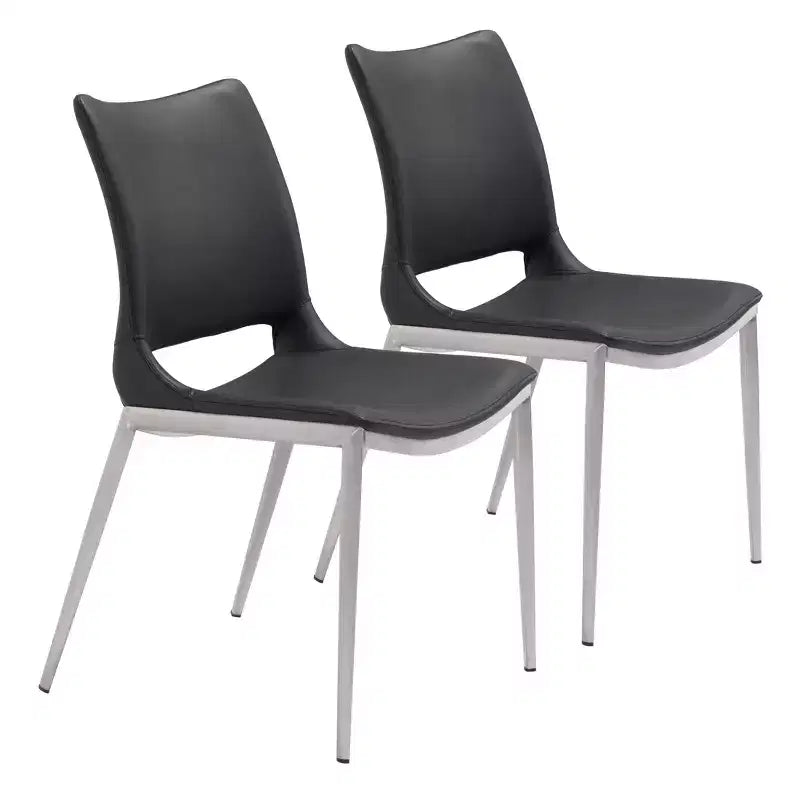 Set of 2 Geary Dining Chairs - ZM Home: Upholstered, Steel Frame