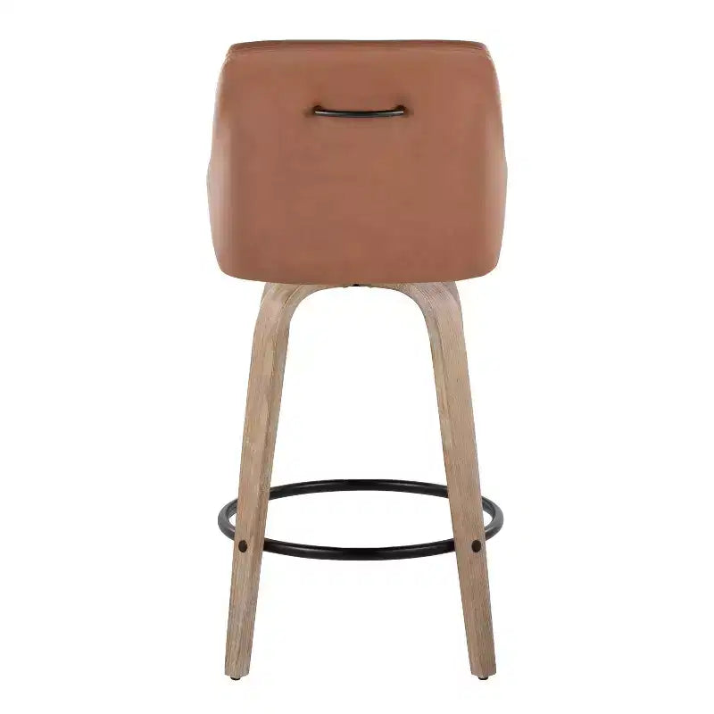 LumiSource Set di 2 Sgabelli Hannah Altezza Bancone Legno Bianco Anticatura