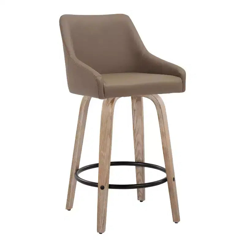 LumiSource Set di 2 Sgabelli Hannah Altezza Bancone Legno Bianco Anticatura