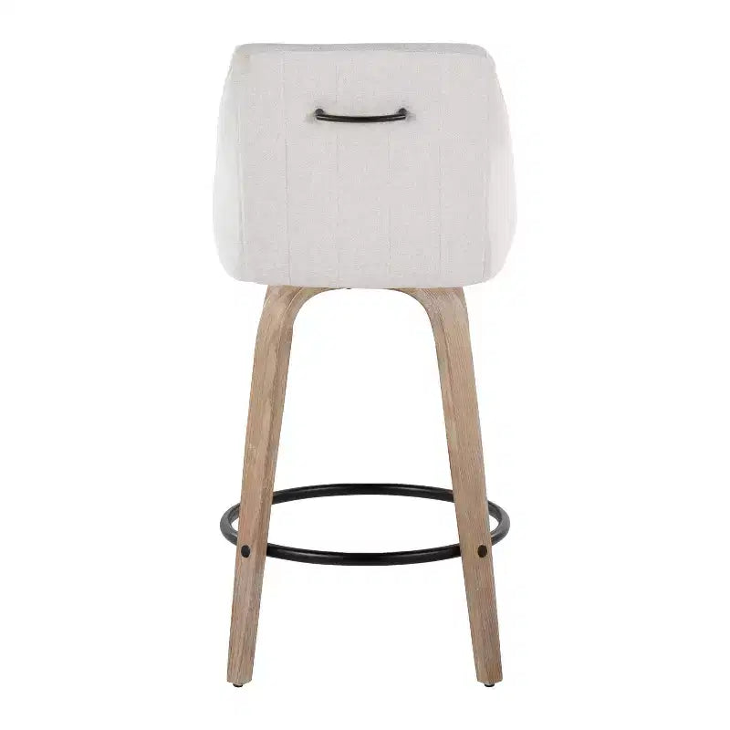 LumiSource Set di 2 Sgabelli Hannah Altezza Bancone Legno Bianco Anticatura