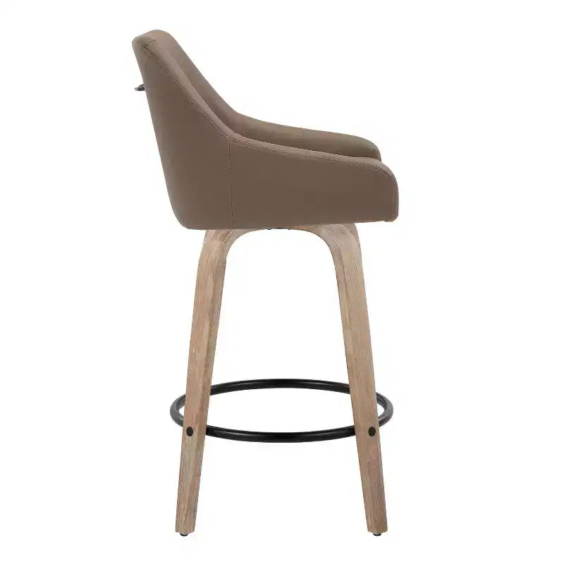 LumiSource Set di 2 Sgabelli Hannah Altezza Bancone Legno Bianco Anticatura
