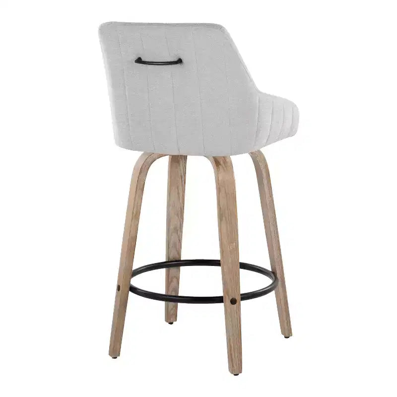 LumiSource Set di 2 Sgabelli Hannah Altezza Bancone Legno Bianco Anticatura