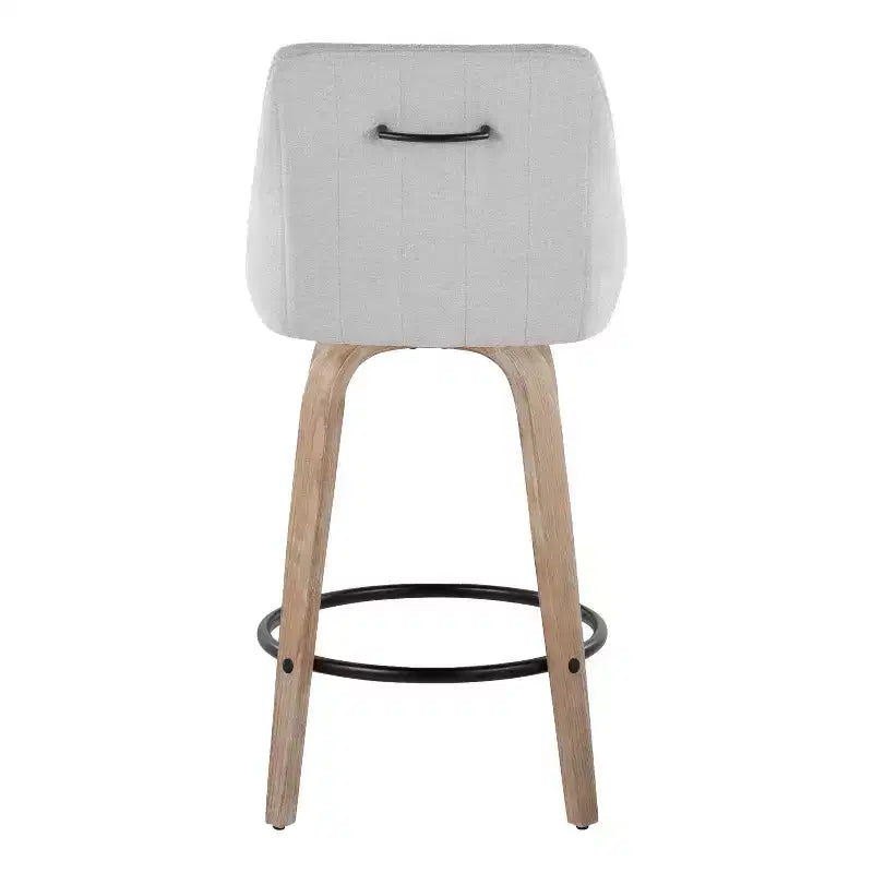 LumiSource Set di 2 Sgabelli Hannah Altezza Bancone Legno Bianco Anticatura