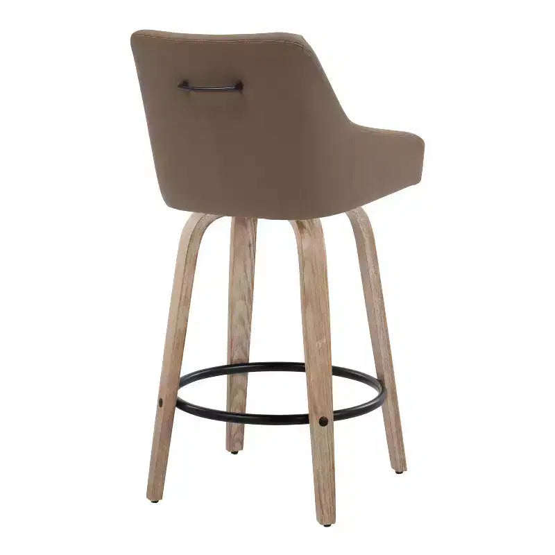 LumiSource Set di 2 Sgabelli Hannah Altezza Bancone Legno Bianco Anticatura