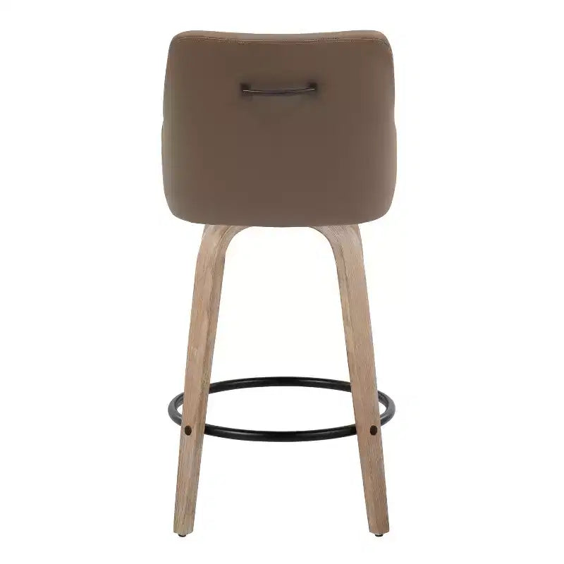 LumiSource Set di 2 Sgabelli Hannah Altezza Bancone Legno Bianco Anticatura