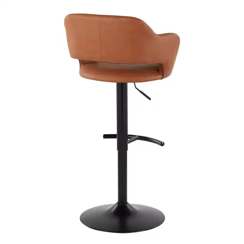 LumiSource Set di 2 Sgabelli da Bar Regolabili Margarite in PU Nero