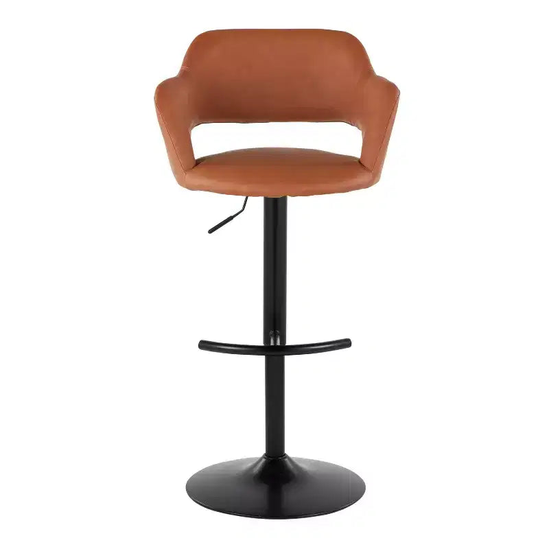 LumiSource Set di 2 Sgabelli da Bar Regolabili Margarite in PU Nero