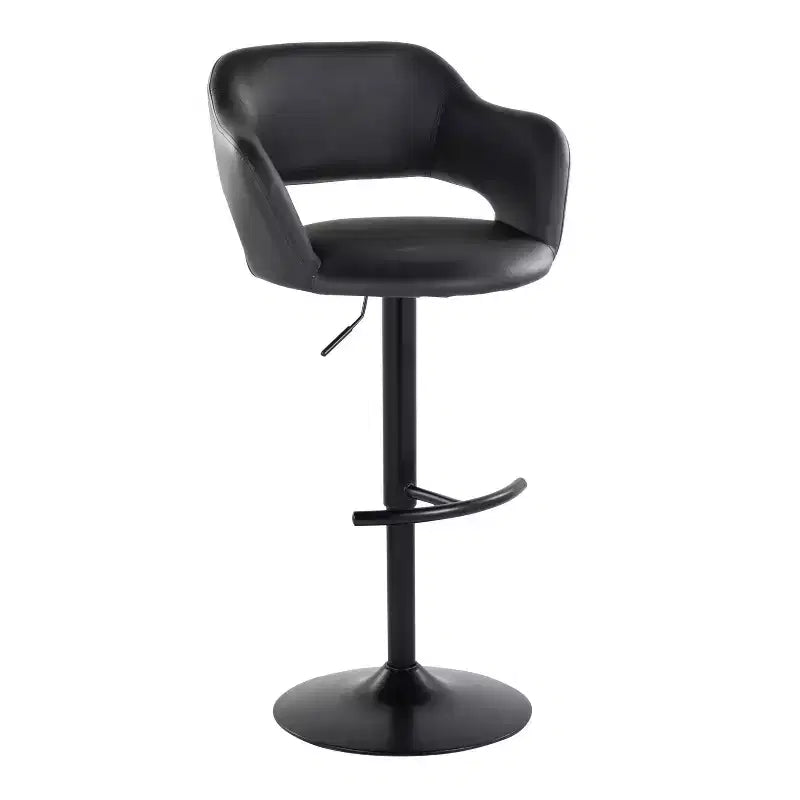 LumiSource Set di 2 Sgabelli da Bar Regolabili Margarite in PU Nero