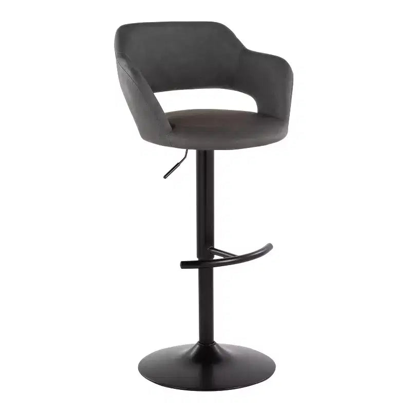 LumiSource Set di 2 Sgabelli da Bar Regolabili Margarite in PU Nero
