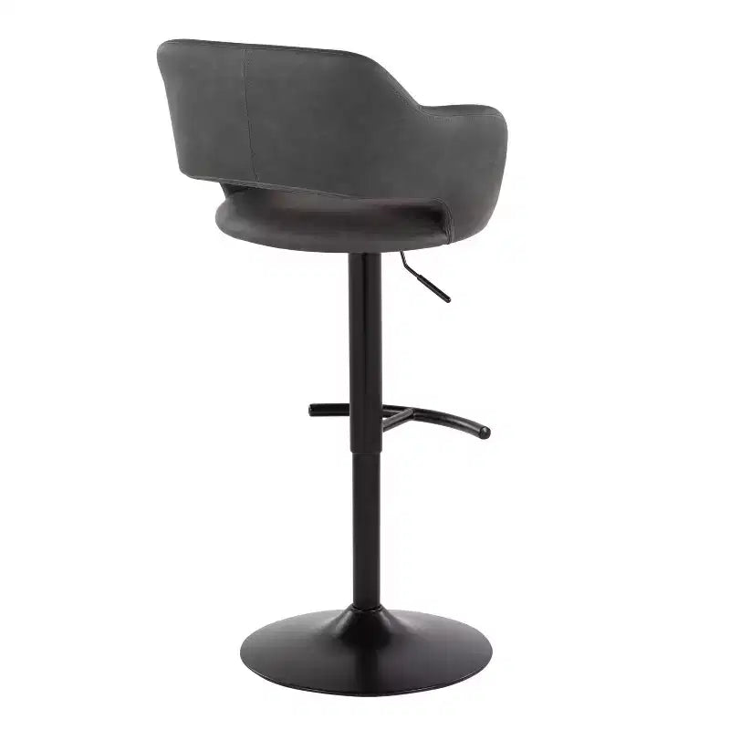 LumiSource Set di 2 Sgabelli da Bar Regolabili Margarite in PU Nero