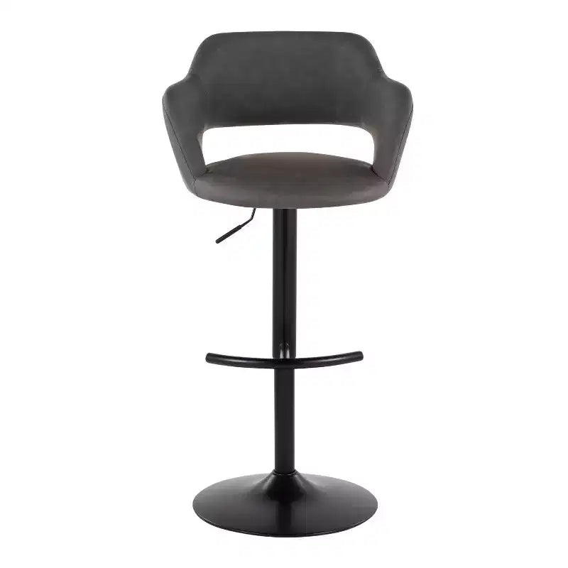LumiSource Set di 2 Sgabelli da Bar Regolabili Margarite in PU Nero