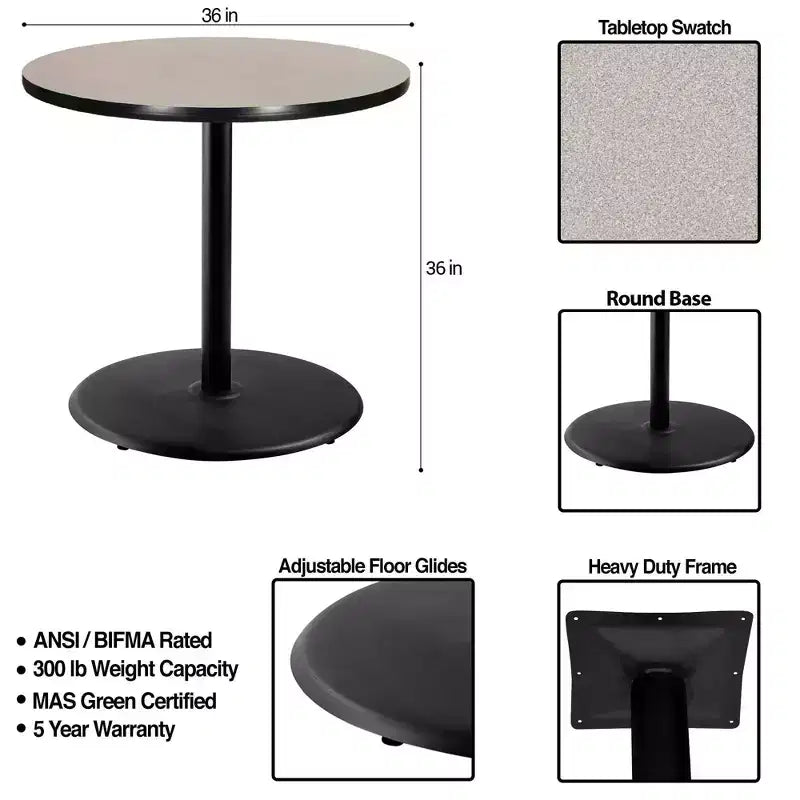 Tavolo da pranzo rotondo Hampden Furnishings 36" collezione Bennet