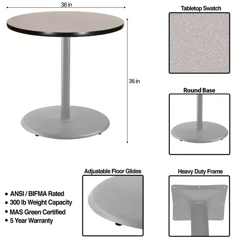 Tavolo da pranzo rotondo Hampden Furnishings 36" collezione Bennet